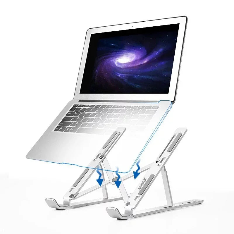 XPower Foldable Laptop Stand - Silver - Tashqila XPower Foldable Laptop Stand - Silver - Tashqila